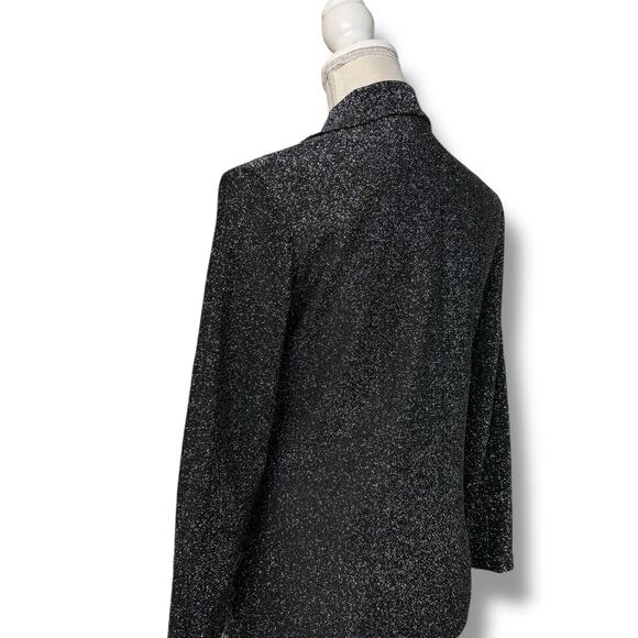 Vintage Black & Silver Metallic Pant Suit Size 7/8 - Picture 4 of 8